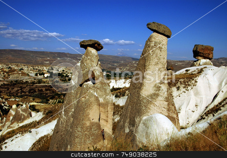 To use this stock image in your creative project, please select the size you need over to the right and click the "Add to Cart" button.
Your downloaded image will come with the Cutcaster watermark removed so don’t worry about the watermark you see on this page. Cappadocia stock photo, The speciel stone formation of cappadocia turkey by Kobby Dagan