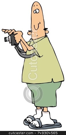 To use this stock image in your creative project, please select the size you need over to the right and click the "Add to Cart" button.
Your downloaded image will come with the Cutcaster watermark removed so don’t worry about the watermark you see on this page. Camera Man stock photo, This illustration depicts a man holding a camera. by Dennis Cox