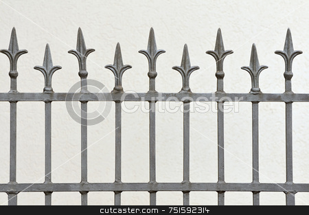 To use this stock image in your creative project, please select the size you need over to the right and click the "Add to Cart" button.
Your downloaded image will come with the Cutcaster watermark removed so don’t worry about the watermark you see on this page. Fence stock photo, Wrought iron fence with decotative arrows by Massimiliano Leban
