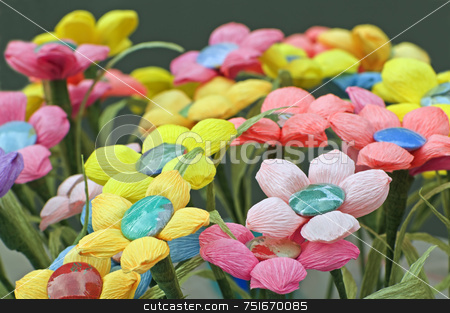To use this stock image in your creative project, please select the size you need over to the right and click the "Add to Cart" button.
Your downloaded image will come with the Cutcaster watermark removed so don’t worry about the watermark you see on this page. Paper flowers stock photo, Many coloured handmade flowers made with crepe paper by Massimiliano Leban