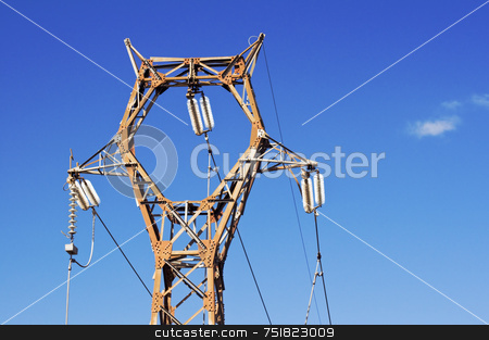 To use this stock image in your creative project, please select the size you need over to the right and click the "Add to Cart" button.
Your downloaded image will come with the Cutcaster watermark removed so don’t worry about the watermark you see on this page. High voltage pylon stock photo, High voltage pylon against blue sky by Massimiliano Leban
