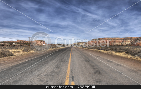 To use this stock image in your creative project, please select the size you need over to the right and click the "Add to Cart" button.
Your downloaded image will come with the Cutcaster watermark removed so don’t worry about the watermark you see on this page. Desert Road stock photo, Desert road in New Mexico by A Cotton Photo