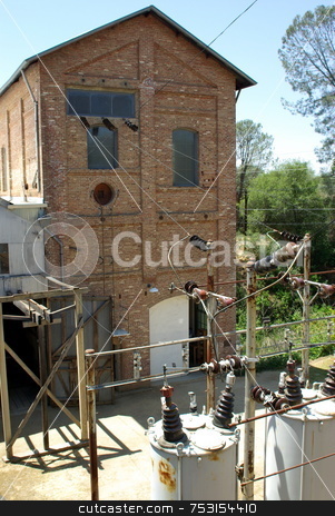 To use this stock image in your creative project, please select the size you need over to the right and click the "Add to Cart" button.
Your downloaded image will come with the Cutcaster watermark removed so don’t worry about the watermark you see on this page. Pre 1900 Electrical Power Station stock photo, An Electrical power generating station built in the late 1800's. by Lynn Bendickson