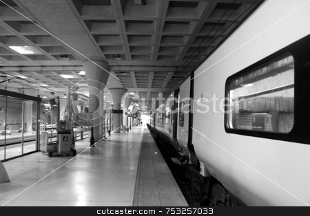 To use this stock image in your creative project, please select the size you need over to the right and click the "Add to Cart" button.
Your downloaded image will come with the Cutcaster watermark removed so don’t worry about the watermark you see on this page. Train Station stock photo, A platform in a train station in France. by Lucy Clark