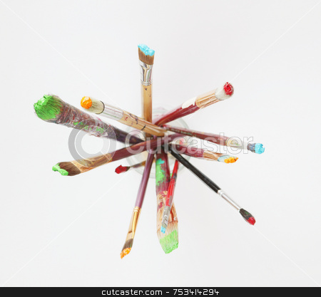 To use this stock image in your creative project, please select the size you need over to the right and click the "Add to Cart" button.
Your downloaded image will come with the Cutcaster watermark removed so don’t worry about the watermark you see on this page. Paint brushes in a Glass Jar stock photo, Paintbrushes in a glass jar against a white background, shot from above. by Scott Griessel