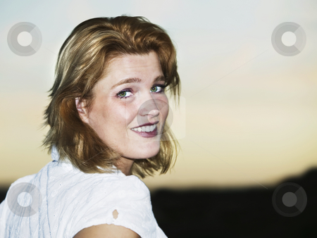 To use this stock image in your creative project, please select the size you need over to the right and click the "Add to Cart" button.
Your downloaded image will come with the Cutcaster watermark removed so don’t worry about the watermark you see on this page. Blonde Woman stock photo, Close up of blonde woman as she turns towards the camera. by Scott Griessel
