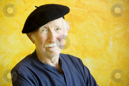 To use this stock image in your creative project, please select the size you need over to the right and click the "Add to Cart" button.
Your downloaded image will come with the Cutcaster watermark removed so don’t worry about the watermark you see on this page. Artist with a Beret stock photo, Portrait of an elderly painter wearing a beret by Scott Griessel