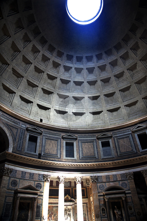 To use this stock image in your creative project, please select the size you need over to the right and click the "Add to Cart" button.
Your downloaded image will come with the Cutcaster watermark removed so don’t worry about the watermark you see on this page. 3pm Pantheon Sundial Effect Cupola Ceiling Hole Rome Italy stock photo, 3PM Pantheon Rome Italy Basilica Palatina uilt in 27BC by Agrippa Oldest church in Rome. The Cupola Oculus Hole in the Ceiling has a sundial effect. At 3PM every afternoon, the three pillars lit up to tell the time
by William Perry