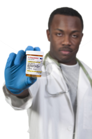 To use this stock image in your creative project, please select the size you need over to the right and click the "Add to Cart" button.
Your downloaded image will come with the Cutcaster watermark removed so don’t worry about the watermark you see on this page. High Cost of Healthcare stock photo, prescription medication pill bottle being held by a blurred Black man African American doctor by Robert Byron