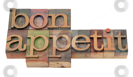 To use this stock image in your creative project, please select the size you need over to the right and click the "Add to Cart" button.
Your downloaded image will come with the Cutcaster watermark removed so don’t worry about the watermark you see on this page. Bon appetit - phrase in old letterpress type stock photo, bon appetit - phrase in vintage wooden letterpress printing blocks, stained by color inks, isolated on white by Marek Uliasz