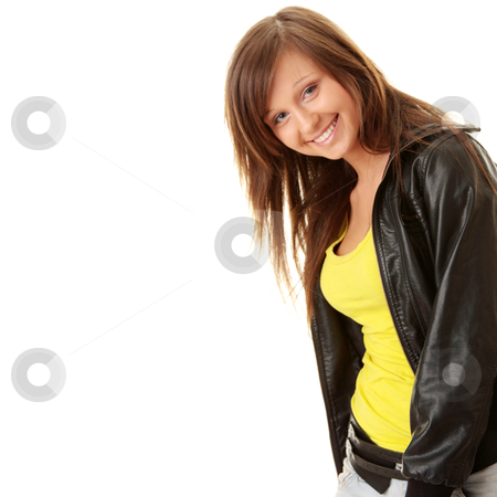 To use this stock image in your creative project, please select the size you need over to the right and click the "Add to Cart" button.
Your downloaded image will come with the Cutcaster watermark removed so don’t worry about the watermark you see on this page. Happy and friendly young lady stock photo, Happy and friendly young lady posing isolated on white background
by Piotr_Marcinski