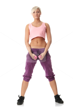 To use this stock image in your creative project, please select the size you need over to the right and click the "Add to Cart" button.
Your downloaded image will come with the Cutcaster watermark removed so don’t worry about the watermark you see on this page. Young woman exercising stock photo, Young woman exercising with dumbbells isolated on white by Piotr_Marcinski