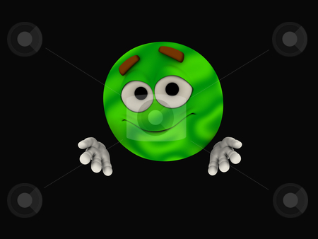 To use this stock image in your creative project, please select the size you need over to the right and click the "Add to Cart" button.
Your downloaded image will come with the Cutcaster watermark removed so don’t worry about the watermark you see on this page. Emoticon stock photo, 3d illustration of a green emoticon cartoon character by Jesse-lee Lang