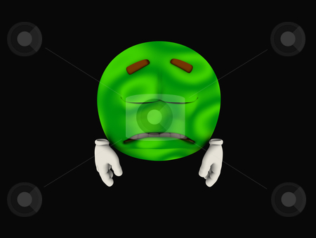 To use this stock image in your creative project, please select the size you need over to the right and click the "Add to Cart" button.
Your downloaded image will come with the Cutcaster watermark removed so don’t worry about the watermark you see on this page. Emoticon stock photo, 3d illustration of a green emoticon cartoon character by Jesse-lee Lang