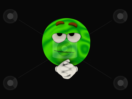 To use this stock image in your creative project, please select the size you need over to the right and click the "Add to Cart" button.
Your downloaded image will come with the Cutcaster watermark removed so don’t worry about the watermark you see on this page. Emoticon stock photo, 3d illustration of a green emoticon cartoon character by Jesse-lee Lang