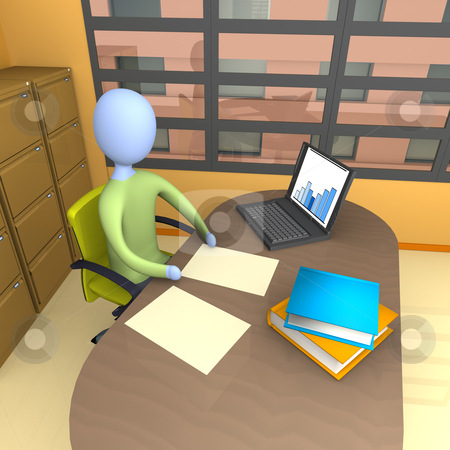 To use this stock image in your creative project, please select the size you need over to the right and click the "Add to Cart" button.
Your downloaded image will come with the Cutcaster watermark removed so don’t worry about the watermark you see on this page. Office Moment stock photo, Business person doing some work in his office . by Konstantinos Kokkinis