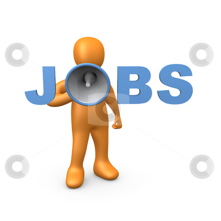 To use this stock image in your creative project, please select the size you need over to the right and click the "Add to Cart" button.
Your downloaded image will come with the Cutcaster watermark removed so don’t worry about the watermark you see on this page. Jobs stock photo, 3d person holding a megaphone that forms the word JOBS in front of him. by Konstantinos Kokkinis