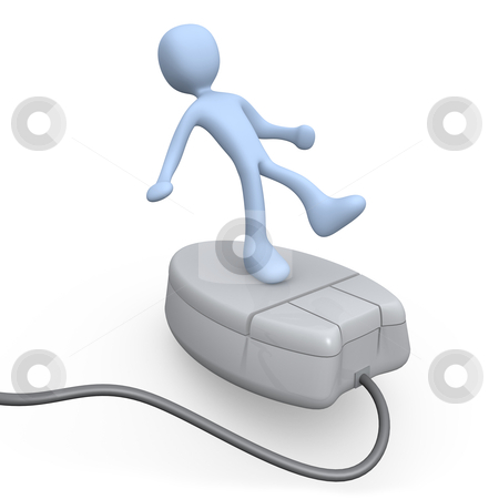 To use this stock image in your creative project, please select the size you need over to the right and click the "Add to Cart" button.
Your downloaded image will come with the Cutcaster watermark removed so don’t worry about the watermark you see on this page. Person on mouse stock photo, 3d character on a mouse. by Konstantinos Kokkinis