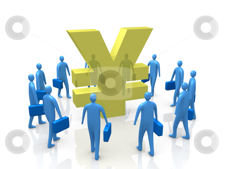To use this stock image in your creative project, please select the size you need over to the right and click the "Add to Cart" button.
Your downloaded image will come with the Cutcaster watermark removed so don’t worry about the watermark you see on this page. Yen Gathering stock photo, Business people gather around a Yen symbol. by Konstantinos Kokkinis