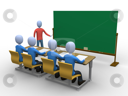 To use this stock image in your creative project, please select the size you need over to the right and click the "Add to Cart" button.
Your downloaded image will come with the Cutcaster watermark removed so don’t worry about the watermark you see on this page. Teacher in Classroom stock photo, 3d person teaching a class. Blackboard is empty for you to add whatever you like. by Konstantinos Kokkinis