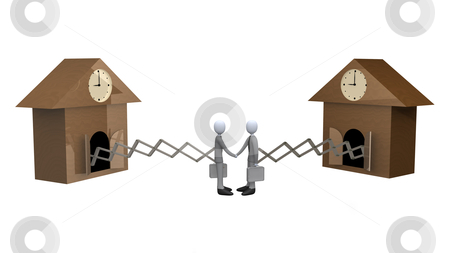 To use this stock image in your creative project, please select the size you need over to the right and click the "Add to Cart" button.
Your downloaded image will come with the Cutcaster watermark removed so don’t worry about the watermark you see on this page. Cuckoo Clock Deal stock photo, Business people coming out of cuckoo clocks shaking hands. by Konstantinos Kokkinis