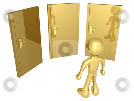To use this stock image in your creative project, please select the size you need over to the right and click the "Add to Cart" button.
Your downloaded image will come with the Cutcaster watermark removed so don’t worry about the watermark you see on this page. Options stock photo, 3d person in front of three doors. by Konstantinos Kokkinis
