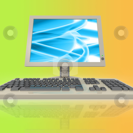 To use this stock image in your creative project, please select the size you need over to the right and click the "Add to Cart" button.
Your downloaded image will come with the Cutcaster watermark removed so don’t worry about the watermark you see on this page. Computer stock photo, Computer with abstract design on it's monitor. by Konstantinos Kokkinis