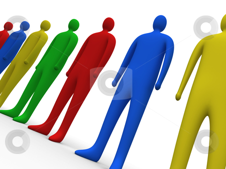 To use this stock image in your creative project, please select the size you need over to the right and click the "Add to Cart" button.
Your downloaded image will come with the Cutcaster watermark removed so don’t worry about the watermark you see on this page. Multicolor People stock photo, Computer generated image - Multicolor People. by Konstantinos Kokkinis