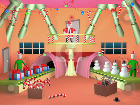 To use this stock image in your creative project, please select the size you need over to the right and click the "Add to Cart" button.
Your downloaded image will come with the Cutcaster watermark removed so don’t worry about the watermark you see on this page. Santa's Factory stock photo, Computer generated image - Santa's Factory. by Konstantinos Kokkinis