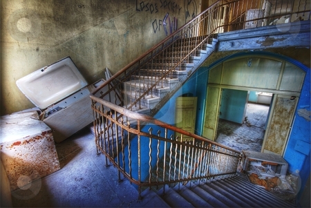 To use this stock image in your creative project, please select the size you need over to the right and click the "Add to Cart" button.
Your downloaded image will come with the Cutcaster watermark removed so don’t worry about the watermark you see on this page. Stairs stock photo, details of a staicase in an abandoned building by Juliane Jacobs