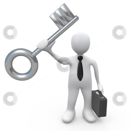 To use this stock image in your creative project, please select the size you need over to the right and click the "Add to Cart" button.
Your downloaded image will come with the Cutcaster watermark removed so don’t worry about the watermark you see on this page. Key To Success stock photo, Business person holding a large key. Metaphor for solution or success. by Konstantinos Kokkinis