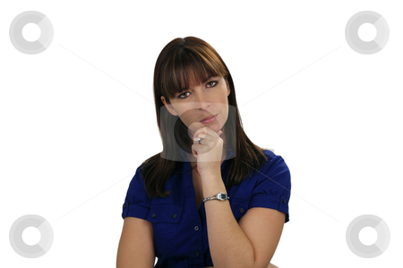 To use this stock image in your creative project, please select the size you need over to the right and click the "Add to Cart" button.
Your downloaded image will come with the Cutcaster watermark removed so don’t worry about the watermark you see on this page. Beautiful Brunette Thinking stock photo, A lovely young brunette appears to be considering, wondering, contemplating, or just thinking, looking directly at the viewer. by Carl Stewart