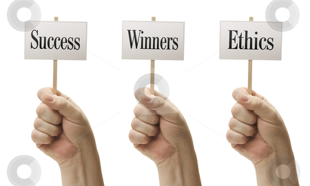 To use this stock image in your creative project, please select the size you need over to the right and click the "Add to Cart" button.
Your downloaded image will come with the Cutcaster watermark removed so don’t worry about the watermark you see on this page. Three Signs In Fists Saying Success, Winners and Ethics stock photo, Three Signs In Male Fists Saying Success, Winners and Ethics Isolated on a White Background. by Andy Dean