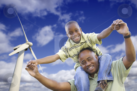 To use this stock image in your creative project, please select the size you need over to the right and click the "Add to Cart" button.
Your downloaded image will come with the Cutcaster watermark removed so don’t worry about the watermark you see on this page. Happy African American Father and Son with Wind Turbine stock photo, Happy African American Father and Son with Wind Turbine Over Blue Sky. by Andy Dean