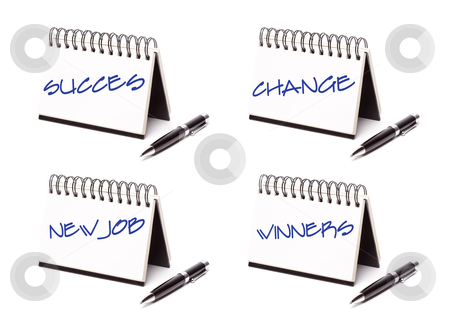 To use this stock image in your creative project, please select the size you need over to the right and click the "Add to Cart" button.
Your downloaded image will come with the Cutcaster watermark removed so don’t worry about the watermark you see on this page. Spiral Note Pad and Pen Series stock photo, Spiral Note Pad and Pen Series Isolated on White - Success, Change, New Job and Winners - XXXL. by Andy Dean