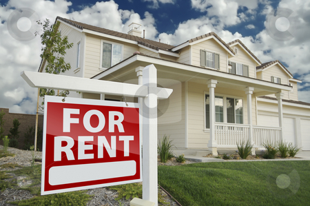 To use this stock image in your creative project, please select the size you need over to the right and click the "Add to Cart" button.
Your downloaded image will come with the Cutcaster watermark removed so don’t worry about the watermark you see on this page. For Rent Real Estate Sign in Front of House stock photo, Right Facing Red For Rent Real Estate Sign in Front of Beautiful House. by Andy Dean