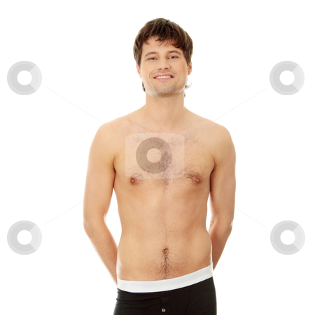 To use this stock image in your creative project, please select the size you need over to the right and click the "Add to Cart" button.
Your downloaded image will come with the Cutcaster watermark removed so don’t worry about the watermark you see on this page. Handsome happy young man stock photo, Handsome happy young man in underwear. Isolated on white by Piotr_Marcinski