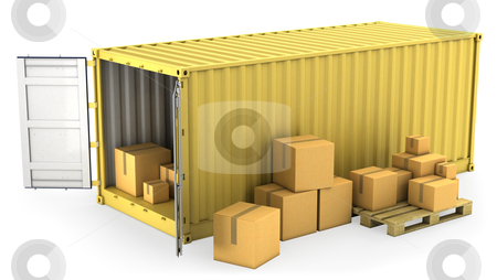 To use this stock image in your creative project, please select the size you need over to the right and click the "Add to Cart" button.
Your downloaded image will come with the Cutcaster watermark removed so don’t worry about the watermark you see on this page. Yellow opened container with a lot of carton boxes stock photo, Yellow opened container with a lot of carton boxes, isolated on white background by Zelfit