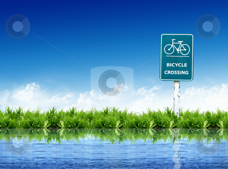 To use this stock image in your creative project, please select the size you need over to the right and click the "Add to Cart" button.
Your downloaded image will come with the Cutcaster watermark removed so don’t worry about the watermark you see on this page. Bicycle sign and landscape stock photo, bicycle sign and landscape by rufous