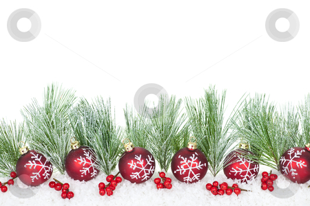 To use this stock image in your creative project, please select the size you need over to the right and click the "Add to Cart" button.
Your downloaded image will come with the Cutcaster watermark removed so don’t worry about the watermark you see on this page. Christmas border with red ornaments stock photo, Christmas border with red ornaments and pine branches by Elena Elisseeva