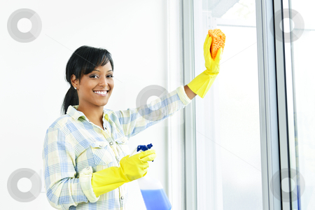 To use this stock image in your creative project, please select the size you need over to the right and click the "Add to Cart" button.
Your downloaded image will come with the Cutcaster watermark removed so don’t worry about the watermark you see on this page. Smiling woman cleaning windows stock photo, Smiling black woman cleaning windows with glass cleaner by Elena Elisseeva