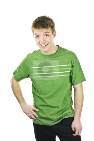 To use this stock image in your creative project, please select the size you need over to the right and click the "Add to Cart" button.
Your downloaded image will come with the Cutcaster watermark removed so don’t worry about the watermark you see on this page. Friendly young man stock photo, Friendly smiling young man standing isolated on white background by Elena Elisseeva