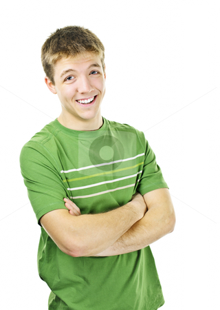 To use this stock image in your creative project, please select the size you need over to the right and click the "Add to Cart" button.
Your downloaded image will come with the Cutcaster watermark removed so don’t worry about the watermark you see on this page. Happy young man with crossed arms stock photo, Happy young man standing with arms crossed isolated on white background by Elena Elisseeva
