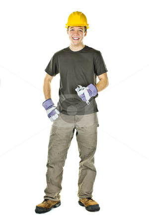 To use this stock image in your creative project, please select the size you need over to the right and click the "Add to Cart" button.
Your downloaded image will come with the Cutcaster watermark removed so don’t worry about the watermark you see on this page. Young construction worker smiling stock photo, Smiling construction worker holding wrench isolated on white background by Elena Elisseeva
