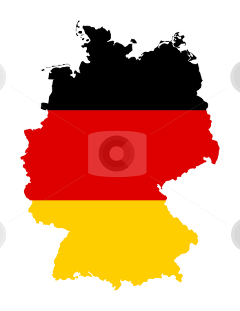 To use this stock image in your creative project, please select the size you need over to the right and click the "Add to Cart" button.
Your downloaded image will come with the Cutcaster watermark removed so don’t worry about the watermark you see on this page. German flag on map stock photo, Illustration of Germany flag on map of country; isolated on white background. by Martin Crowdy