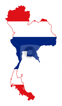 To use this stock image in your creative project, please select the size you need over to the right and click the "Add to Cart" button.
Your downloaded image will come with the Cutcaster watermark removed so don’t worry about the watermark you see on this page. Thailand flag on map stock photo, Illustration of the Thailand flag on map of country; isolated on white background. by Martin Crowdy