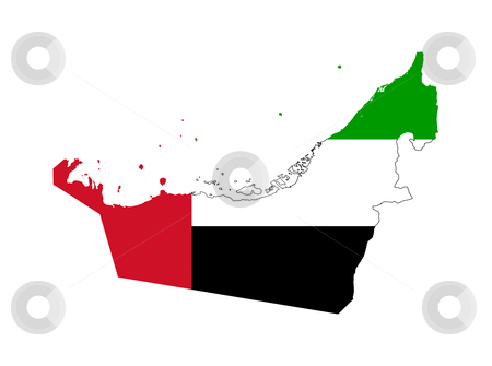 To use this stock image in your creative project, please select the size you need over to the right and click the "Add to Cart" button.
Your downloaded image will come with the Cutcaster watermark removed so don’t worry about the watermark you see on this page. United Arab Emirates flag on map stock photo, Illustration of the United Arab Emirates flag on map of country; isolated on white background. by Martin Crowdy