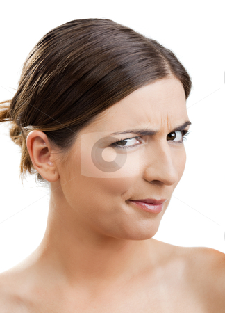 To use this stock image in your creative project, please select the size you need over to the right and click the "Add to Cart" button.
Your downloaded image will come with the Cutcaster watermark removed so don’t worry about the watermark you see on this page. Funny face stock photo, Portrait of a beautiful woman with a funny face by ikostudio