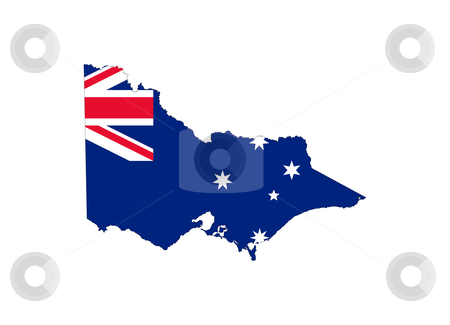 To use this stock image in your creative project, please select the size you need over to the right and click the "Add to Cart" button.
Your downloaded image will come with the Cutcaster watermark removed so don’t worry about the watermark you see on this page. Victoria state flag and map stock photo, State flag of Victoria, Australia on map; isolated on white background. by Martin Crowdy