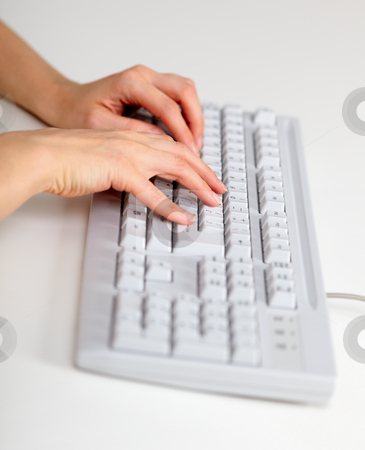 To use this stock image in your creative project, please select the size you need over to the right and click the "Add to Cart" button.
Your downloaded image will come with the Cutcaster watermark removed so don’t worry about the watermark you see on this page. Female hands working with computer keyboard stock photo, Female hands working with the computer keyboard by Alexey Romanov